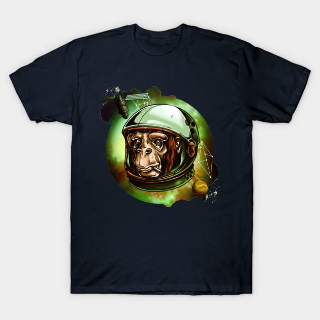 The Monkey in Space. For astronaut animal lovers and fun loving fashionistas. Get the space safari look. T-Shirt by BecomeAHipsterGeekNow